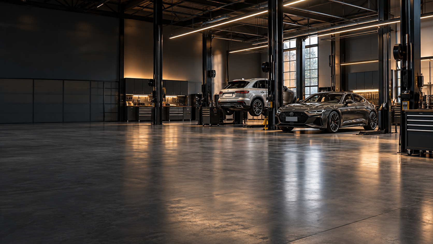Không gian garage hiện đại — ảnh nền minh họa